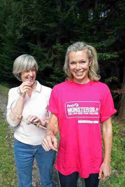 Professor Jenny Mordue and First Monster marathon runner Nell McAndrew