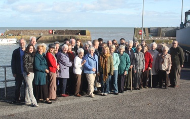 Group photo in front of Johnshaven harbour