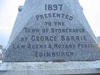 Barrie Fountain, inscription detail