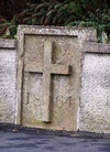 Cross and datestone Sandyhill Road Banff