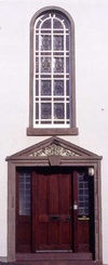 Ellerslie - door, ironwork & stained glass.