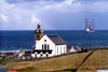 Doune Church with sheltering oil rig