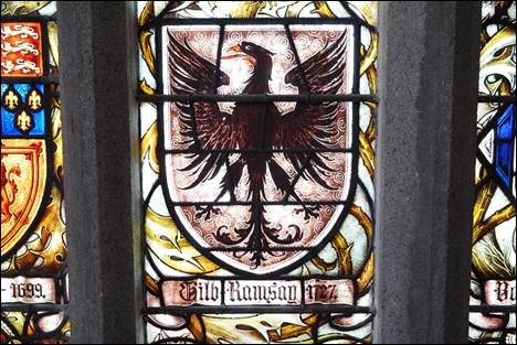 The Ramsay coat of arms in the Mitchell Historic Window (Mitchell Hall at Marischal College)