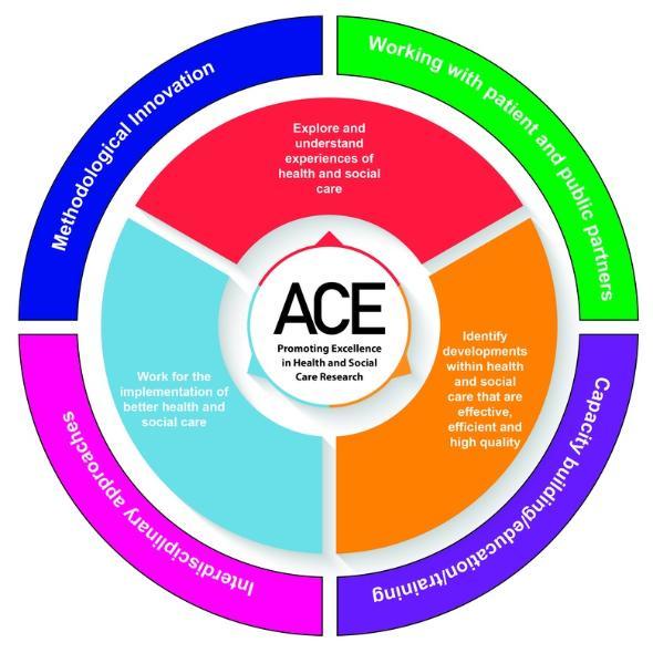 Visual graphic about the work and aims of ACE