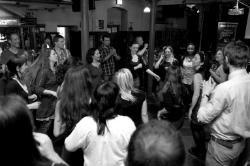 Dancers, black and white image