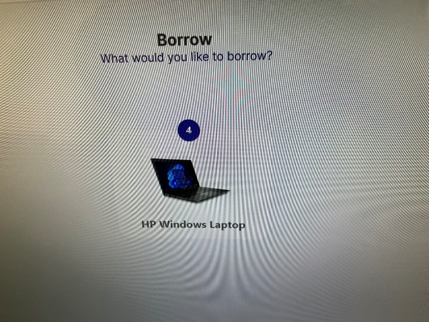 LapSafe Borrow Screen - Laptop Selection