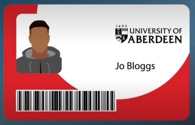 graphic of a university of Aberdeen student id card