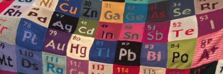 The completed periodic table knitted by the public