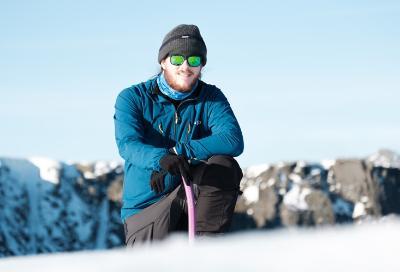 A photo of Nathan Fletcher in some snowy mountains