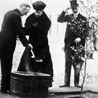 Queen Mary planting tree