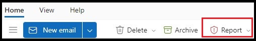 Report button under the Home tab after Delete and Archive.