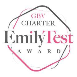 Image of GBV Charter logo with text 'EmilyTest Award'