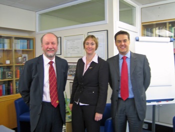 From l to r: Professor Albert Rodger, Vice Principal and Head of College of Physical Sciences, Caroline Royle, British Ambassador to Venezuela and Sr Felix Plasencia, representing the Venezuelan Ambassador to the UK