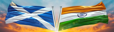 Photo of Scottish and Indian flags