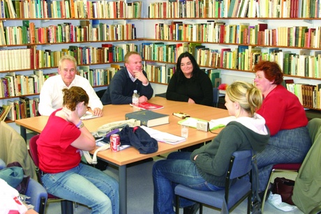 Students in Buchan Library