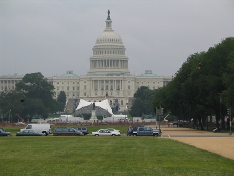 Capitol Building with stage in front