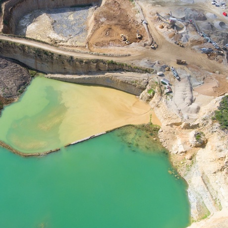 Image of a mine with water