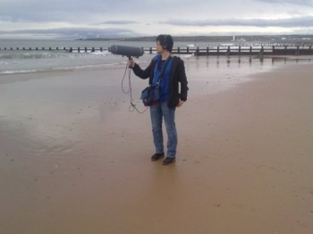 Recording on the beach