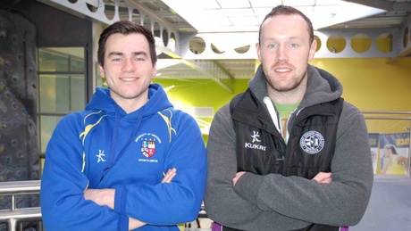 Aberdeen University Student Association President for Sport Marc McCorkell (left) and Paddy Maughan, President for Sport and Physical Activity at RGU
