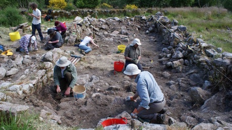 Hillside farm under excavation on Bennachie
