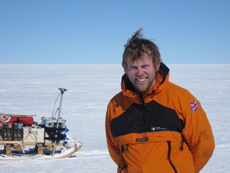 Dr Rob Bingham at a field camp in West Antarctica