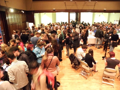 Crowds of international students at the Welcome Fair