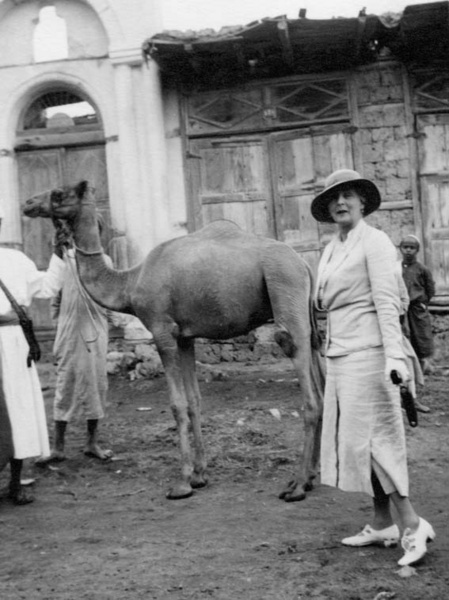 Princess Alice with a camel