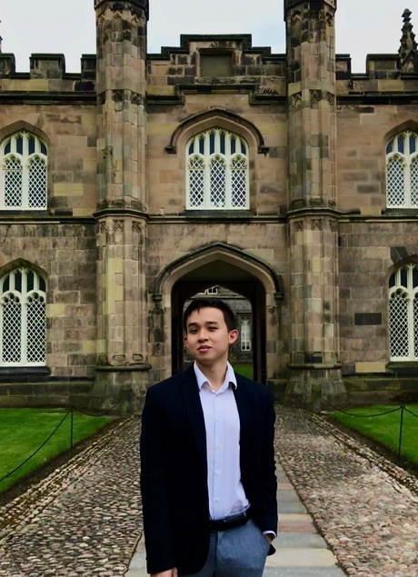 Brendan Law standing outside King's College