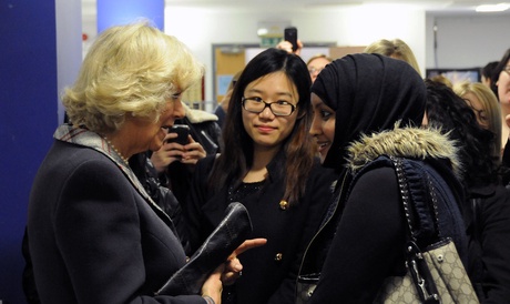 The Duchess of Rothesay meets students in the MacRobert building