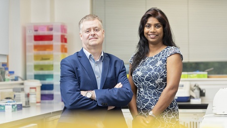 Professor Andy Porter and Dr Soumya Palliyil - Director and Manager of the Scottish Biologics Facility