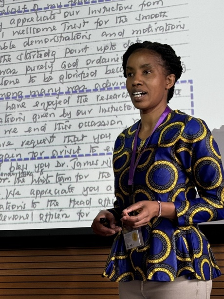 Leonida Mosomi delivering her lecture