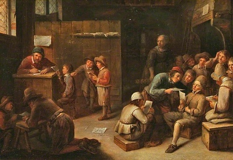 Oil painting by Joos Van Craebeeck, A School Interior