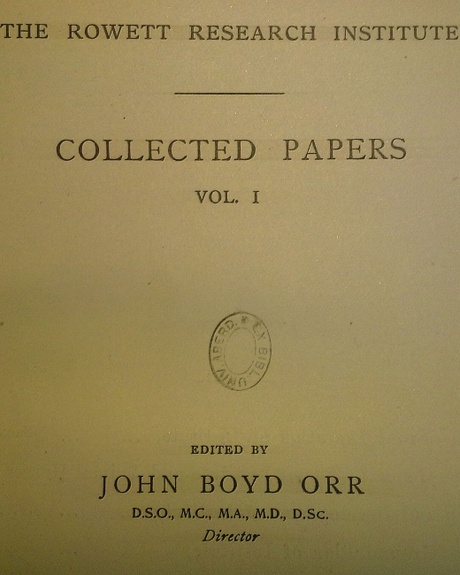 The Rowett Research Institute - Collected Papers Vol. 1 book cover