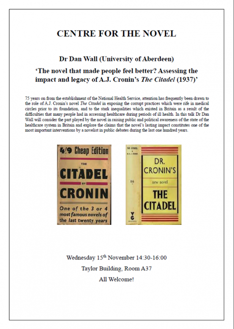 Poster for the Talk, with an image of the book's original cover, surrounded by the details of the talk