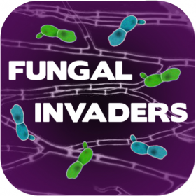 Fungal Invaders artwork thanks to Siam Colvine, Game Dr for Logo Artwork