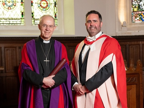 Professor Tom Greggs with the Archbishop of Canterbury