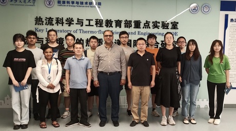 Waheed with students at Xi’an Jiaotong University