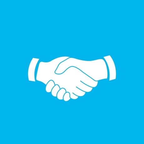 Shaking Hands Blue Logo