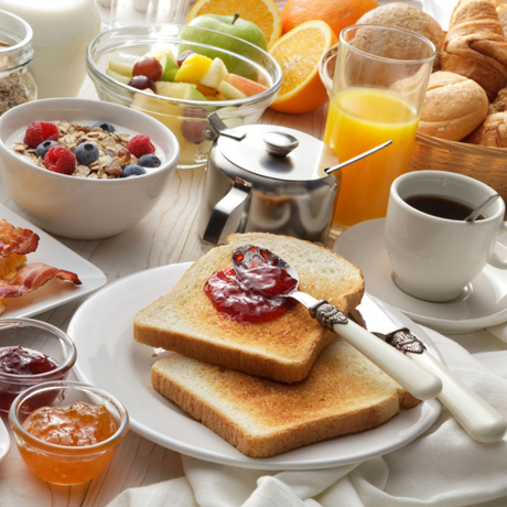 breakfast items on table