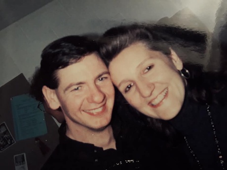 The couple in their halls of residence in 1993