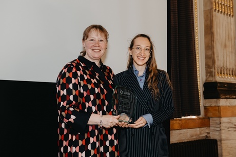 Giulia Marzetti receiving Top 50 Women in Engineering Award