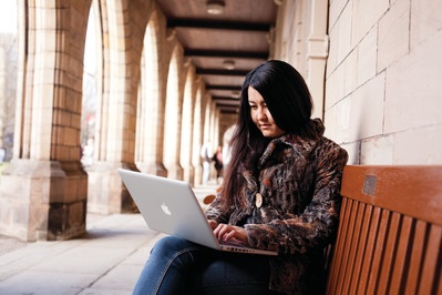 Female Student Studying by Elphinstone