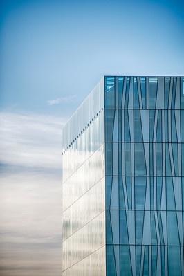 Side View of Sir Duncan Rice Library against the sky