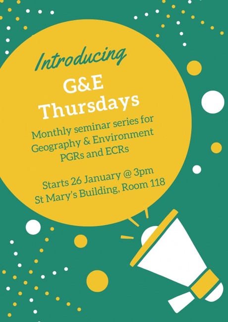 Flyer for G&E seminar series