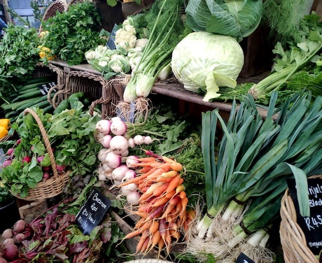 Vegetables on a market stand