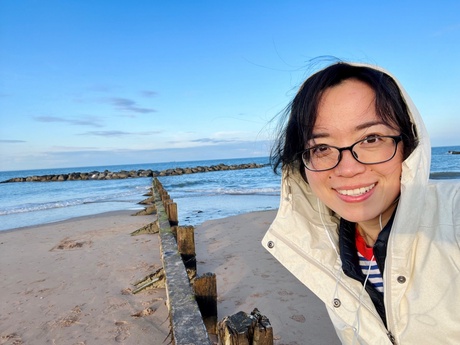 Image of Lili on the beach.