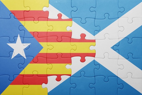 Catalonian and Scottish flags