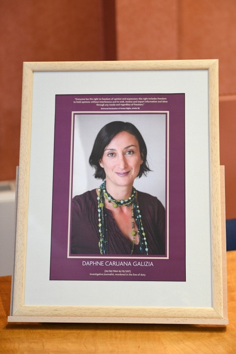 Portrait of Daphne Caruana Galizia, permanently displayed at the School of Law'