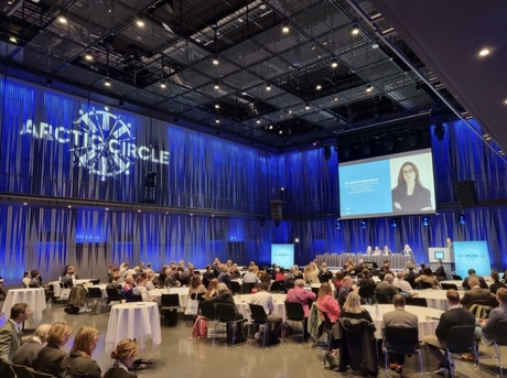 Daria chairing the panel discussion at the Arctic Circle Assembly