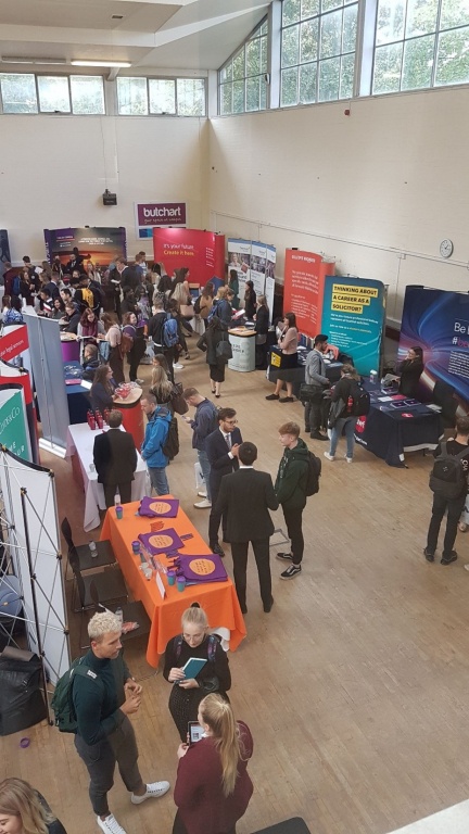 Inside Butchard Hall during the Law Fair 2022